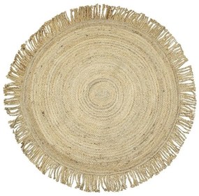 Prírodné jutové koberec so strapcami - Ø120 * 1cm