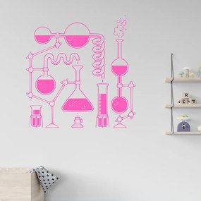 Veselá Stena Samolepka na stenu na stenu Chémia Farba: růžová, Veľkosť: 100 x 102 cm