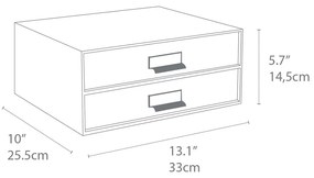 Sivá 2-poschodová zásuvka na dokumenty Bigso Box of Sweden Birger, 33 × 22,5 cm