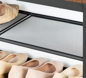 Botník s lavicí Vasagle Arvel 75 cm černý/hnědý