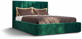 Manželská posteľ 160 cm Ocie (tmavozelená) (s roštom a úložným priestorom). Vlastná spoľahlivá doprava až k Vám domov. 1047114