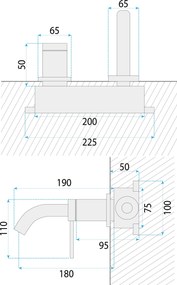 Rea Clif, umývadlová podomietková batéria, zlatá matná, REA-B5841