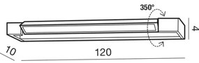 LED nástenné svietidlo Dali 120 4000K biele