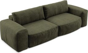 Zelená ženilková rozkladacia pohovka 275 cm Kuki – Makamii