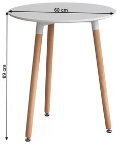 Kondela Jedálenský stôl, biela/buk, ELCAN 60