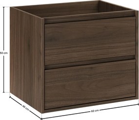 Závěsná skříňka pod umyvadlo Villa 60 cm ořech