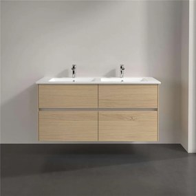 VILLEROY &amp; BOCH Collaro závesná skrinka pod dvojumývadlo, 4 zásuvky, 1261 x 480 x 610 mm, Nordic Oak, C14700VJ