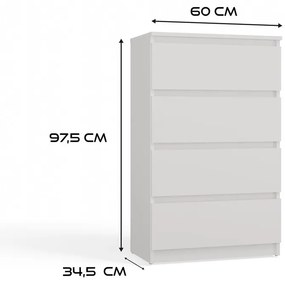 Komoda Musecalo 3 (biela). Akcia -22%. Vlastná spoľahlivá doprava až k Vám domov. 1132794