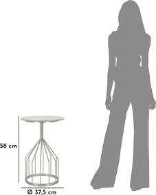 Odkladací stolík Cup 37 cm mramor/strieborný