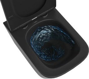 Mexen Teo, závesná WC misa 510x345x340 mm, Rimless Tornádo + WC sedadlo z duroplastu, čierna matná, 30850685T