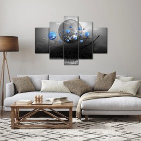 Obraz modrých abstraktných gulí (150x105 cm)