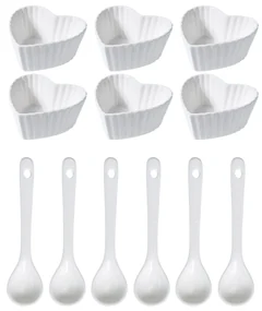 Sada porcelánových misiek Heart, 12 dielov