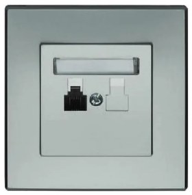 GPT-1L Telefónna zásuvka jednopólová RJ11 strieborná metalíza