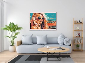 Gario Diamantové maľovanie Zmyselná blondína Rozmery: 60 x 40 cm, Rámovanie: Iba zrolované plátno, Diamanty: Okrúhle