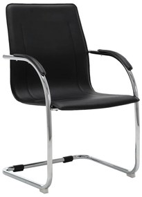 Kancelárska stolička, perová kostra, čierna, umelá koža