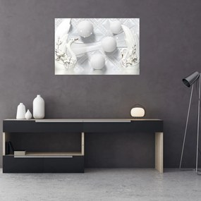Obraz - Zlatá labuť na vode (90x60 cm)