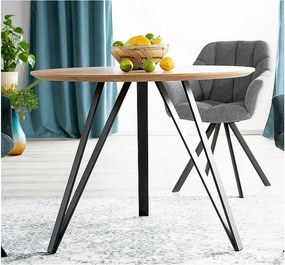 Jedálenský stôl Tetis 100 cm čierny/dub prírodný
