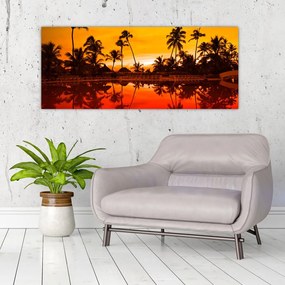 Obraz - Západ slnka nad rezortom (120x50 cm)