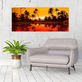 Obraz - Západ slnka nad rezortom (120x50 cm)