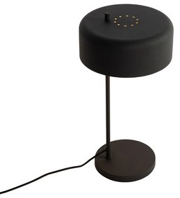 Retro stolná lampa čierna so zlatým vnútrom - Jinte