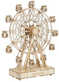 Robotime Drevené 3D mechanické puzzle Hracia skrinka Ruské koleso 232 ks