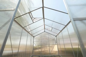 Skleník so základňou BestBerg BBGH-1006S / 5,95 m² / 313 × 190 × 194 cm / strieborná