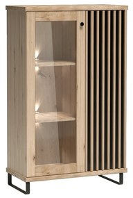 Vitrína Moderno C3 86 cm dub Artisan/černá