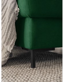 Tmavozelená menčestrová rozkladacia rohová pohovka (ľavý roh) Lofty Lilly – Miuform