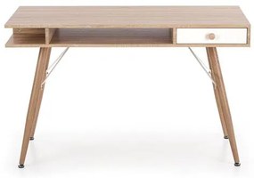 PISACÍ STÔL LEOS DUB SONOMA / BIELY 120 cm
