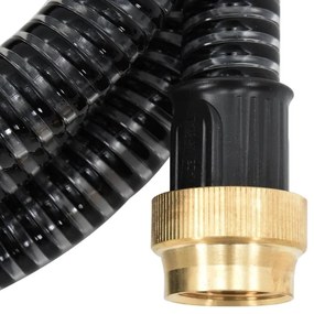 Odsávacia hadica s mosadznými spojkami, čierna 1,1" 7 m, PVC