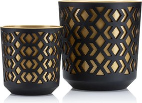 Sada 2 ks květináčů Etnic černá/zlatá