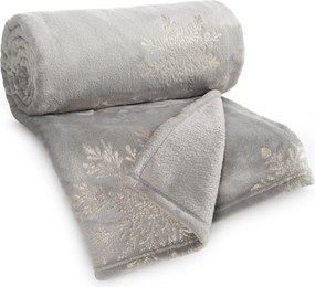 VIANOČNÁ FLANELOVÁ DEKA SNOW GOLD 150X200 CM VZOROVANÁ