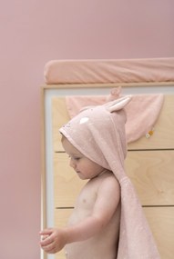 Detská osuška s kapucňou Mrs. Rabbit - 70 x 130 cm