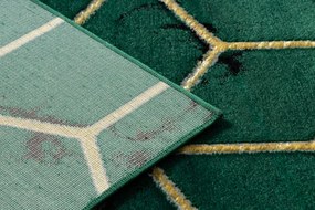 Koberec EMERALD exkluzívny 1014 glamour, styl kocka fľaškovo zelený / zlatý