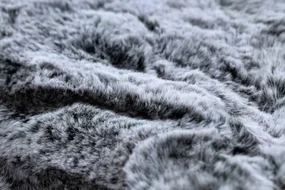 Koberec LAPIN Shaggy kruh čierny/slonia kosť protišmykový