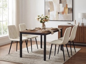 Krémová jedálenská stolička LIBRA s čiernymi nohami