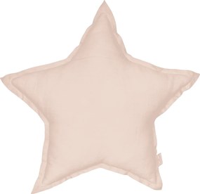 Ľanový vankúš hviezda púdrovo ružová 50 cm