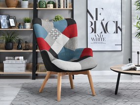 Kreslo Nutri (patchwork + čierna). Vlastná spoľahlivá doprava až k Vám domov. 1110344