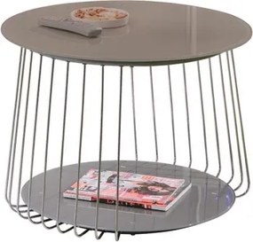 Konferenčný stolík Riva, kov/cappuccino sklo%