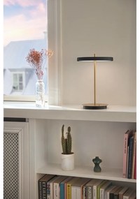 Čierna LED stolová lampa so stmievačom s kovovým tienidlom (výška 31 cm) Asteria Move – UMAGE
