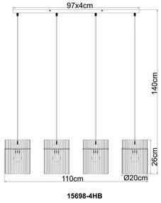 Globo 15698-4HB - Luster na lanku GORLEY 4xE27/60W/230V