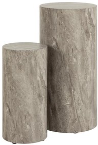 Sada 2 ks odkládacích stolků DICE šedý mramor