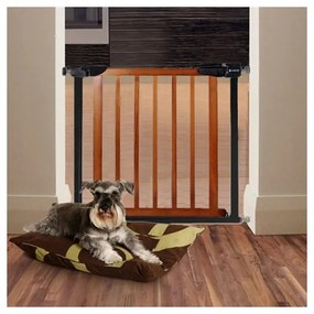 SPRINGOS Detská zábrana nastaviteľná 75-82 cm SPRINGOS BabyLock hnedá