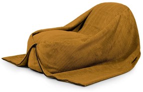 Menčestrový detský sedací vak v horčicovej farbe Cocoon 120 – SLOWDOWN