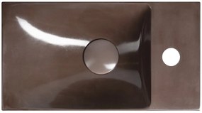 Sapho Sapho, AGOS betónové umývadlo 40x22cm, ľavé/pravé, tmavohnedá lesklá, AS40015