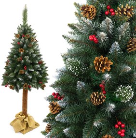 Vianočný stromček Borovica diamantová s jarabinou na pníku 160 cm