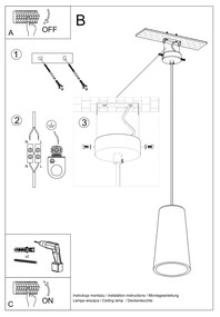 Keramická závesná lampa GULCAN