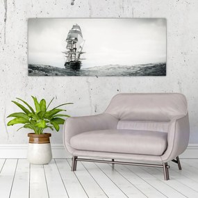 Obraz - Loď plávajúca po oceáne (120x50 cm)