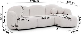 ROHOVÁ L SEDAČKA AMELIE 268 x 146 cm