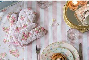 Bavlnená okrúhla utierka s kvetmi ruže Sweet Roses - Ø 80cm
